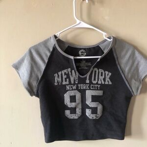 Gray and Black New York Graphic Tee